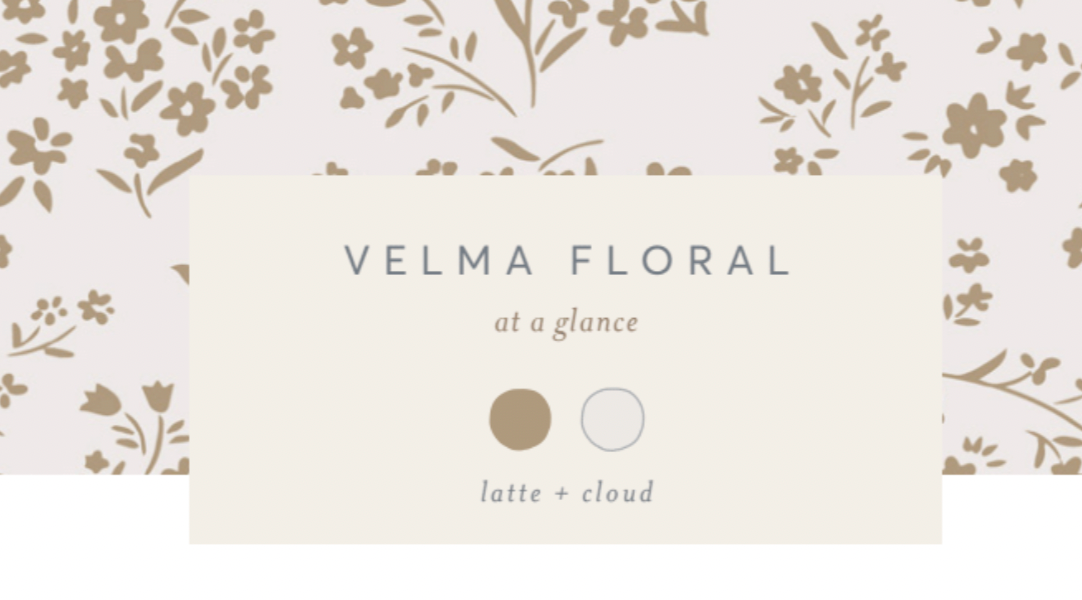 Baby Linen Bow Clip - Velma Floral / Latte