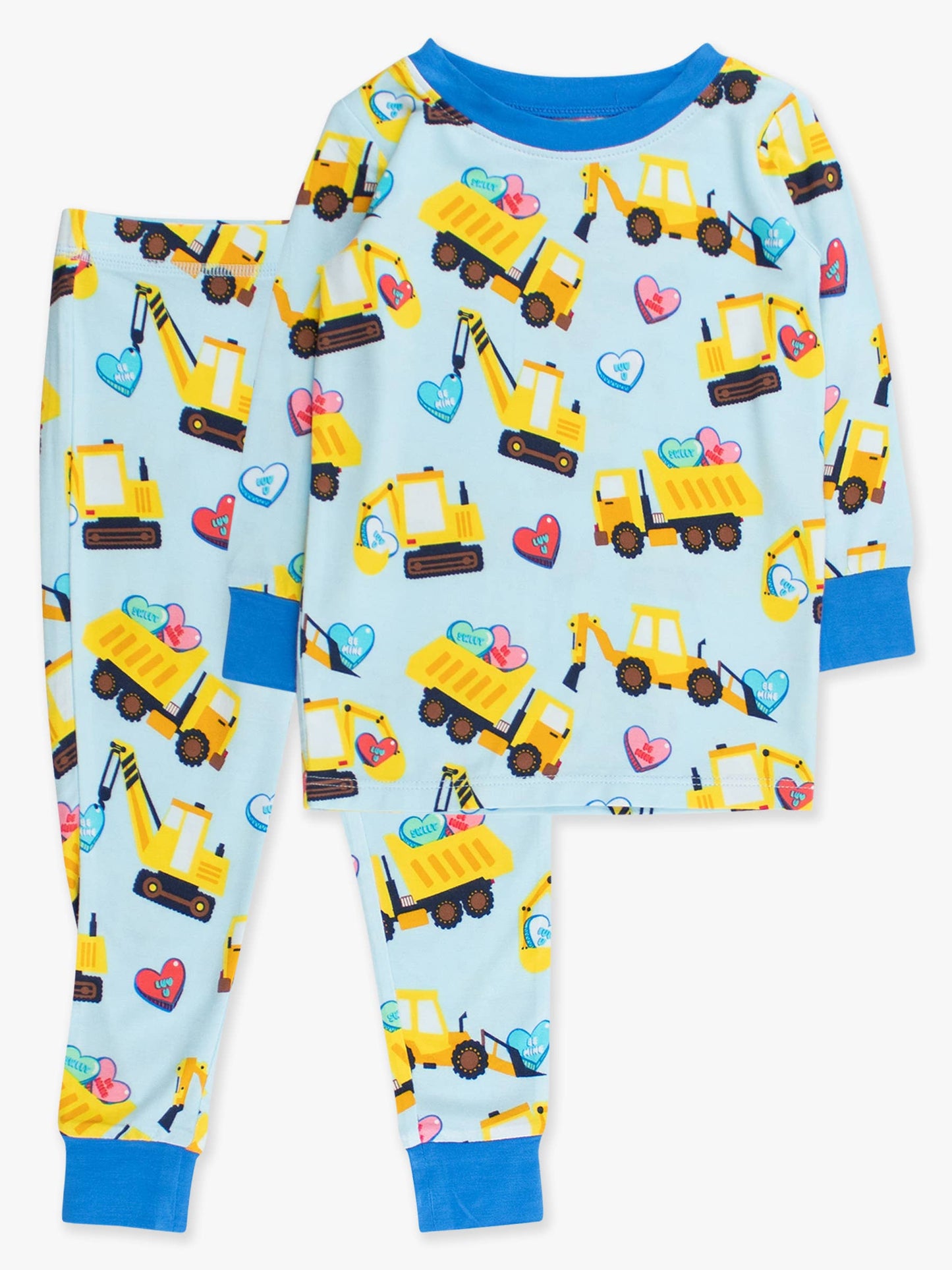 SoftSnooze™ Kids Bamboo Viscose Loads of Love Long Sleeve Pajama Set: Blue