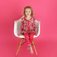 Rose Peplum Set Valentines Day Two Piece Outfit Red and Pink: (runs big!)