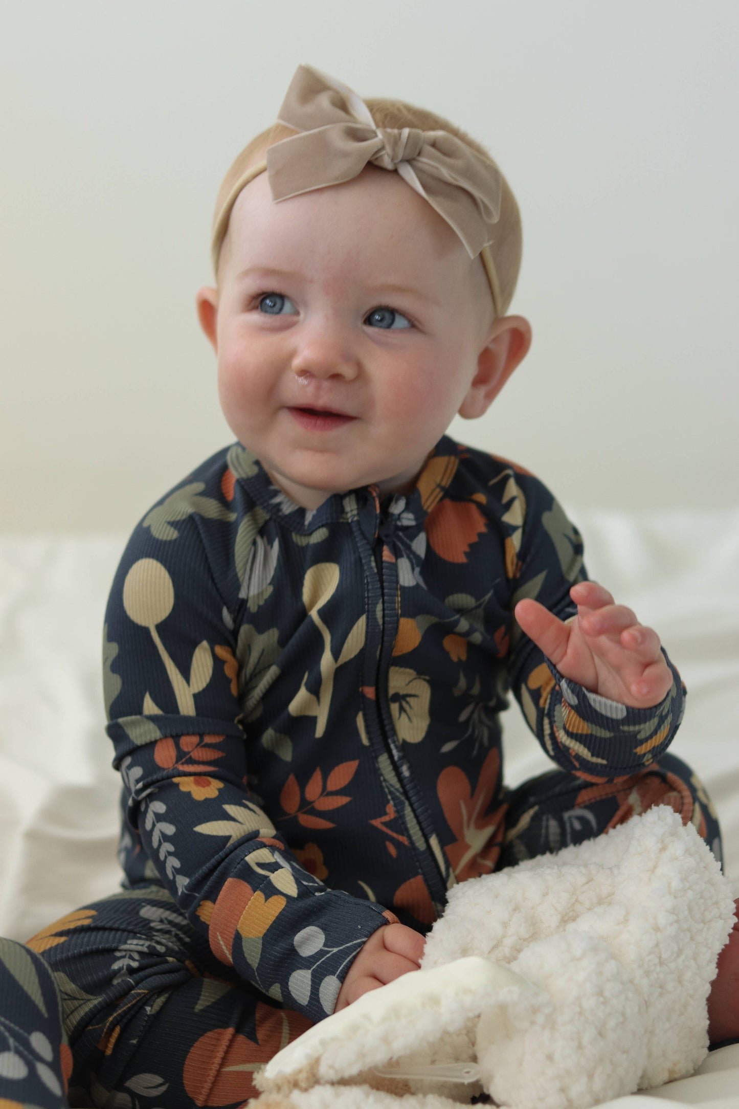 Dark Floral Zip Pajamas
