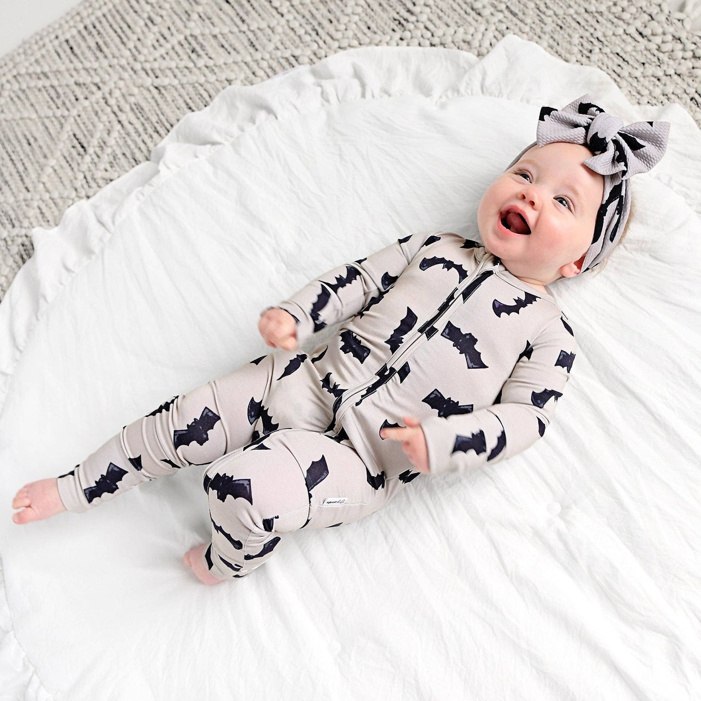 Vlad Gray Bats ZIP Bamboo Halloween Sleepies