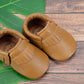Baby Moccasins - Genuine Leather Baby Shoes (Classic Brown)