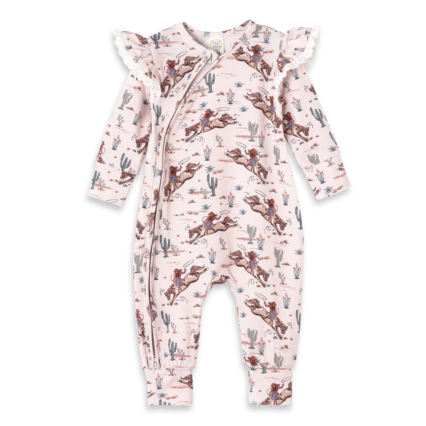 Prairie Princess Baby Girl Bamboo Western Zipper Romper