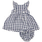 Ruffle Dress + Diaper Cover- Gingham Navy