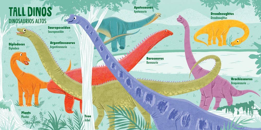 My First 100 Dino Words in English and Spanish- Lil' Libros