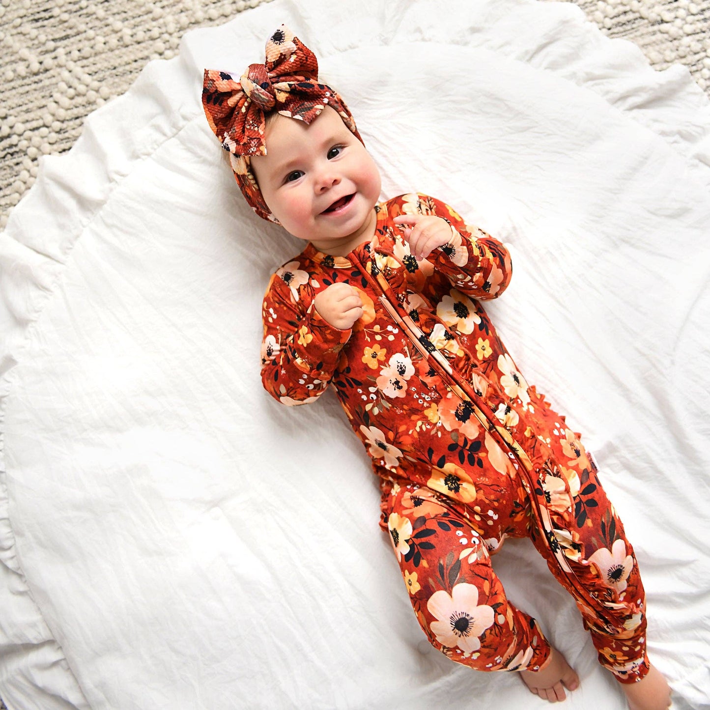 Auburn RUFFLE ZIP Bamboo Fall Sleepies Little