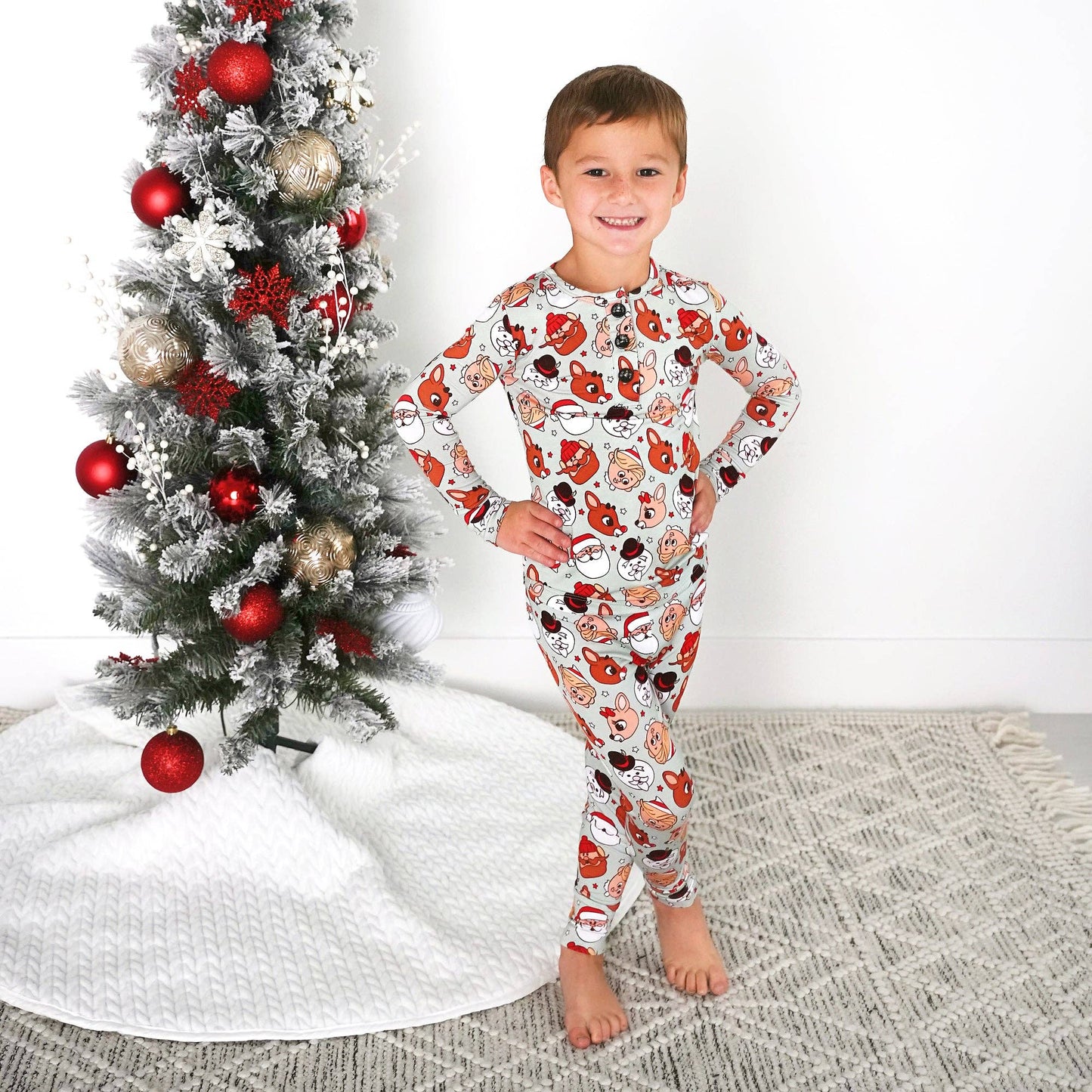 Rudolph Two Piece Bamboo Christmas Pajamas