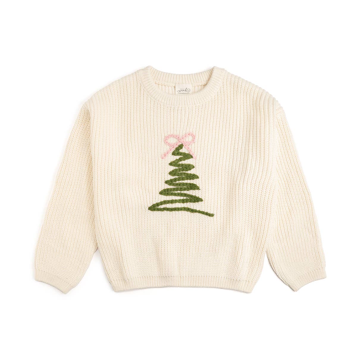 Coquette Christmas Tree Knit Sweater - Kids Clothing Holiday