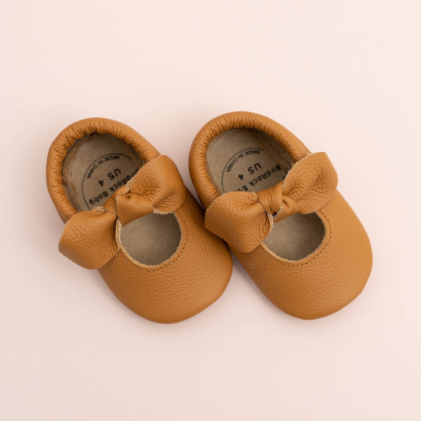 Knot Moccasins - Genuine Leather Baby Shoes (Ginger): US 5.5