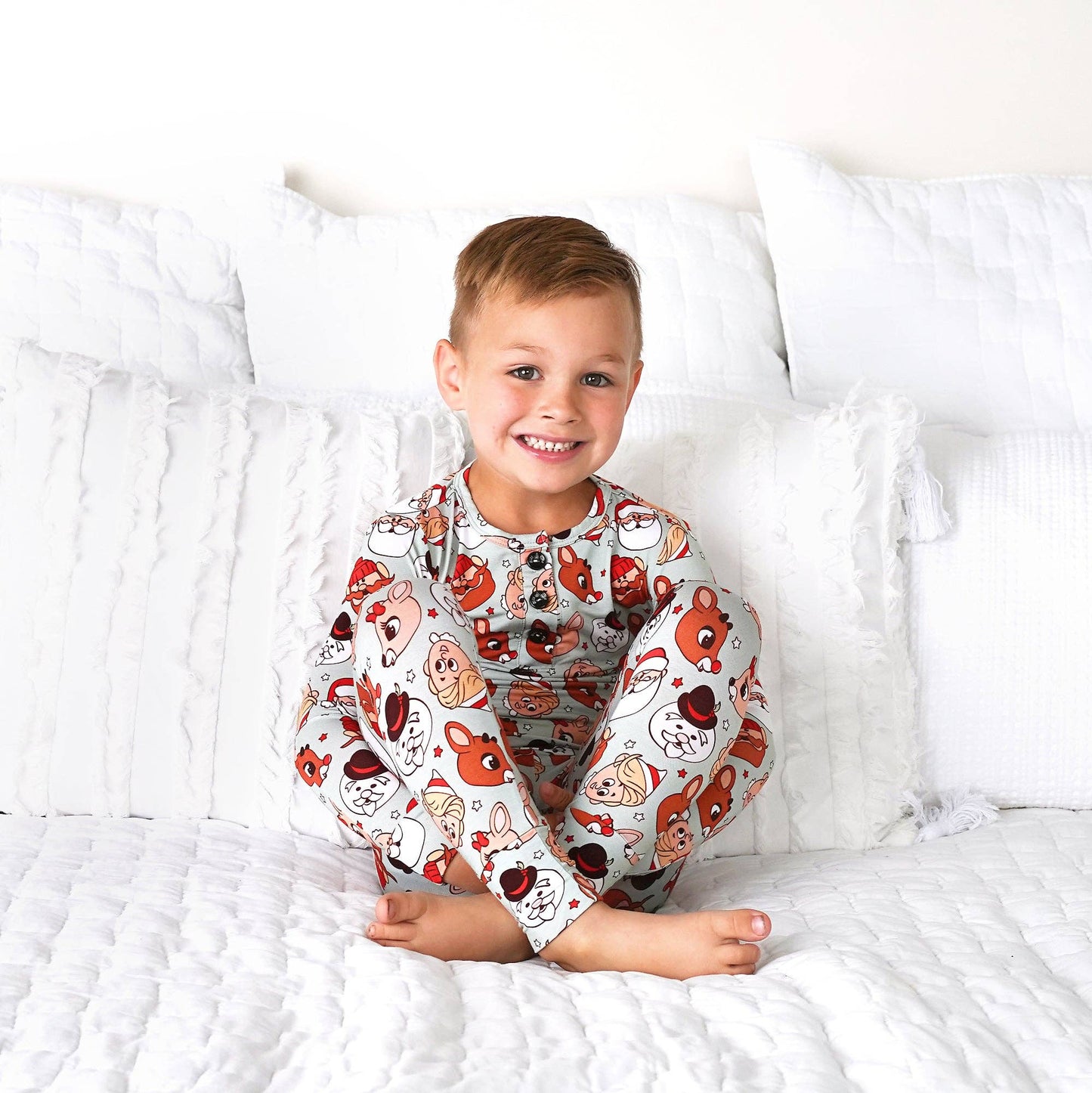 Rudolph Two Piece Bamboo Christmas Pajamas