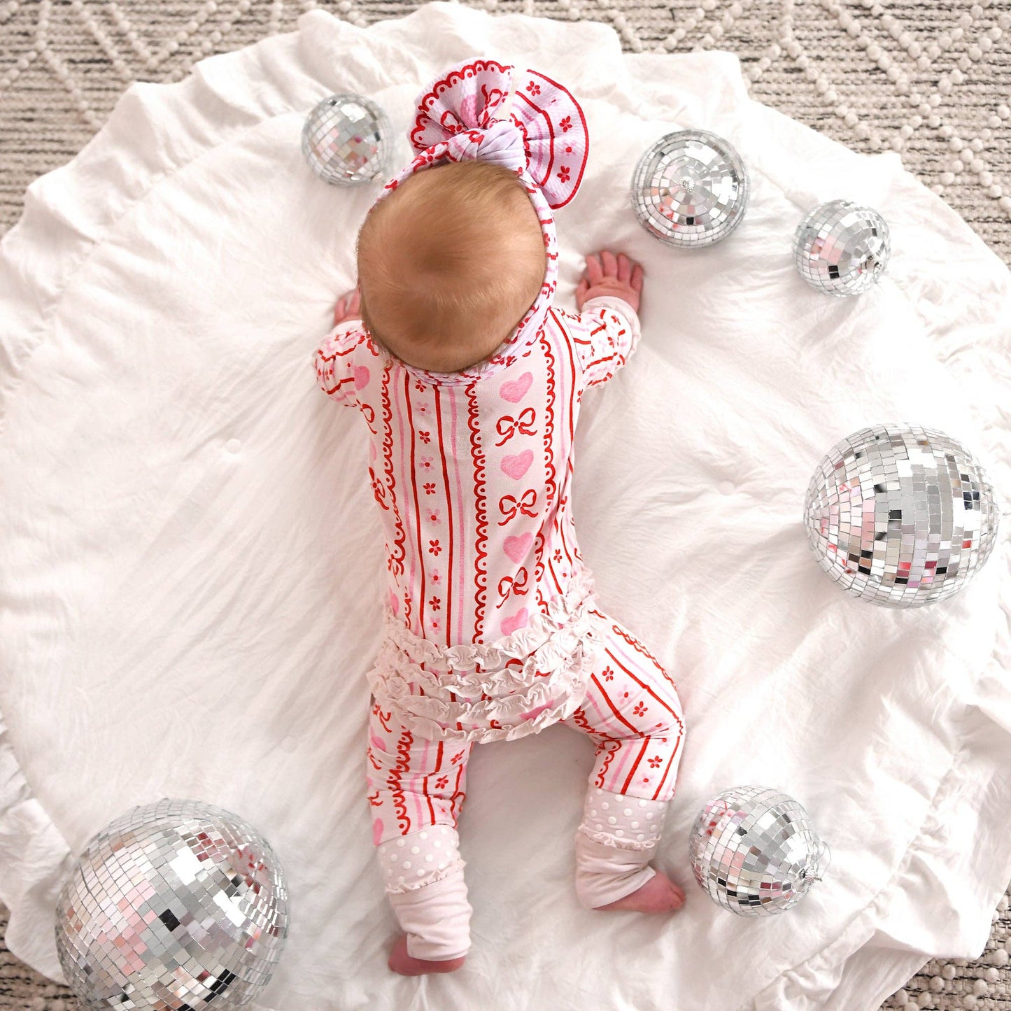 Hallie RUFFLE ZIP Valentines Day Bamboo 1PC Baby Clothing