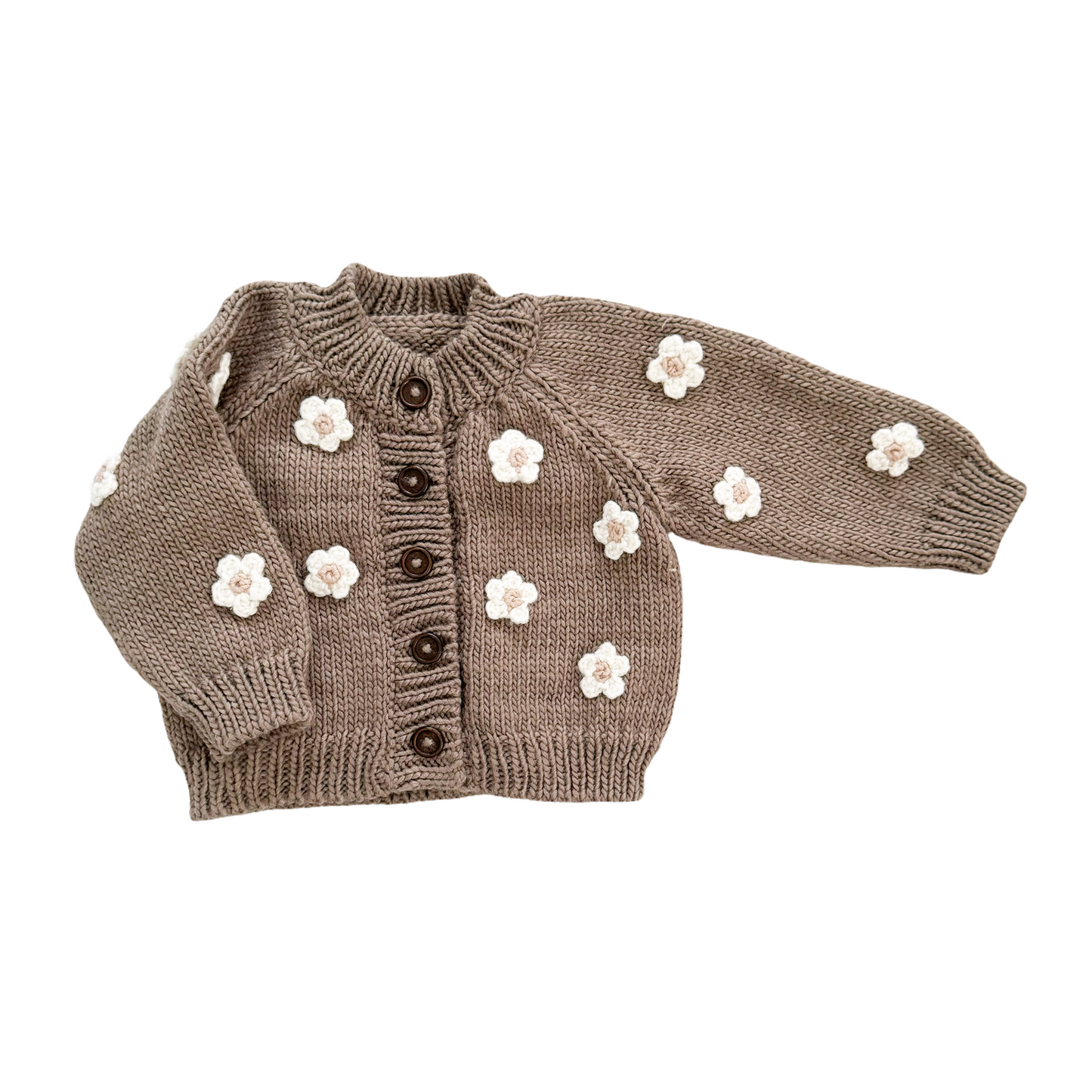 Flower Cardigan, Tan | Kids and Baby Apparel Sweater