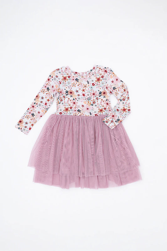 Kids Bamboo Tulle Dress - Blossom Fall Floral Girls Dress