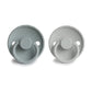 FRIGG Rope Silicone Pacifier 2-Pack Silver Gray/ French Gray