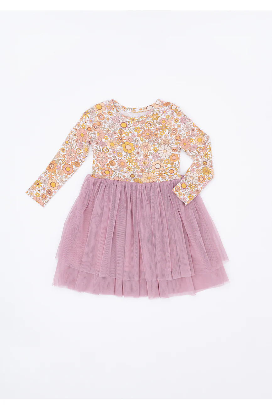 Kids Bamboo Tulle Tutu Dress - Ivy (long sleeves)