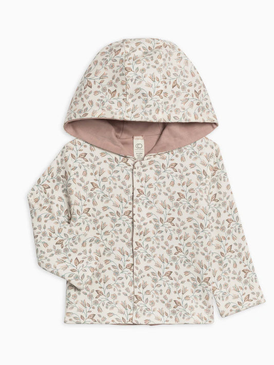 Organic Baby Taylor Reversible Hoodie - Yuma Floral / Wren