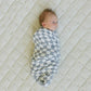 Dusty Blue Wavy Checkered Muslin Swaddle Blanket