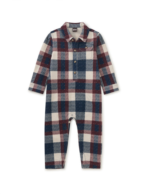 Collared Baby Romper- Cappadocia Plaid