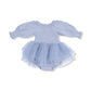 Muslin - Solid - Soft Chambray - L/s Smocked Bubble W/ Tutu