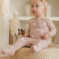 Bamboo Zip Footie || Pink Ghosts