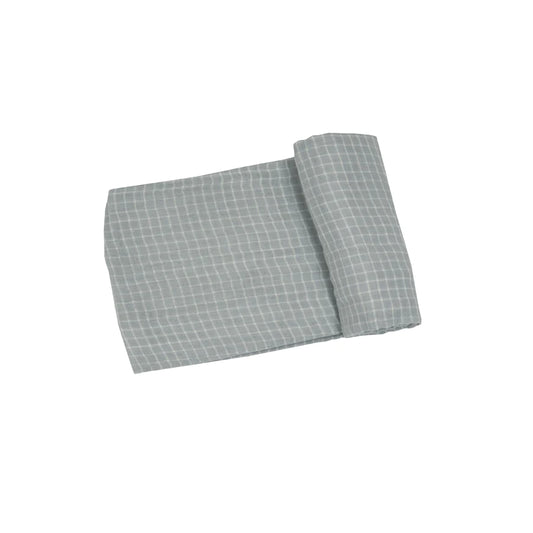 Gray Grid Swaddle Blanket