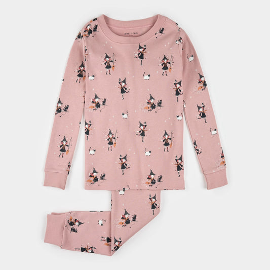 Witch glow in the Dark print on pink PJ set
