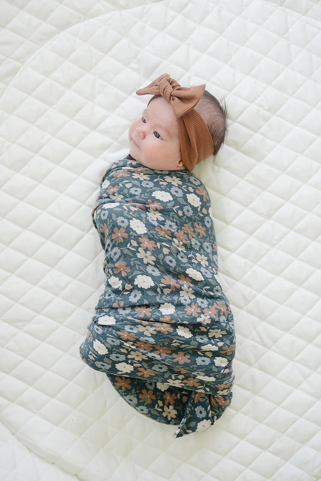 Midnight Floral Muslin Swaddle Blanket