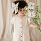 Cream Gauze Button Dress