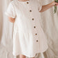 Cream Gauze Button Dress