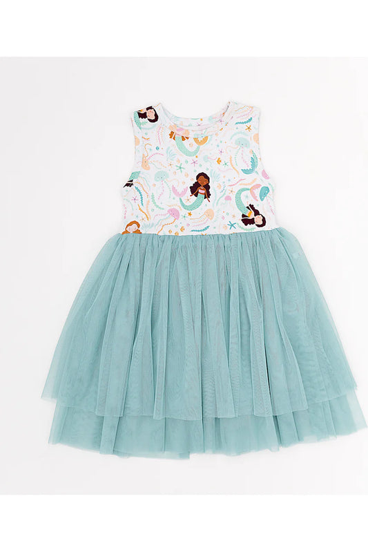 Kids Bamboo +  Tulle Tutu Dress - Mermaids