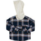 Plaid Hooded Button Up Shirt