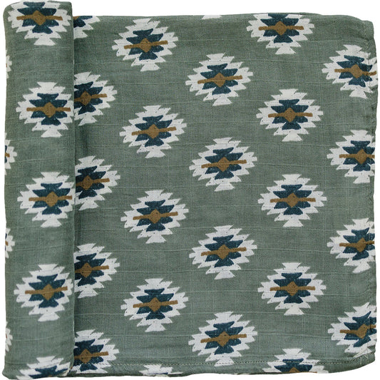 Southwest Aztec Muslin Swaddle Blanketo