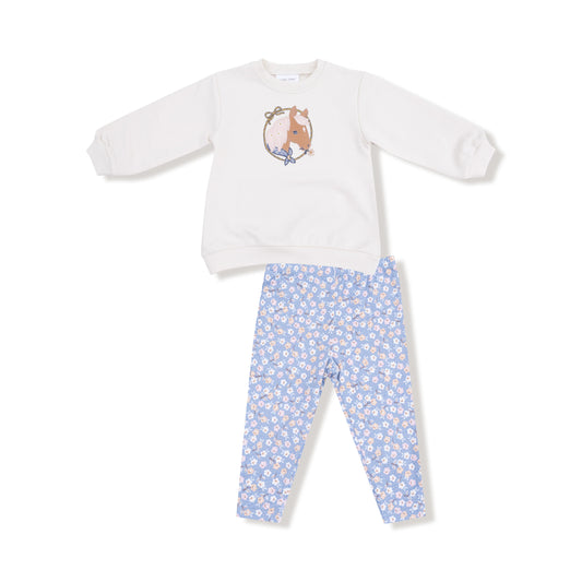 Country Calico Puffed Sweatshirt and Legging Set