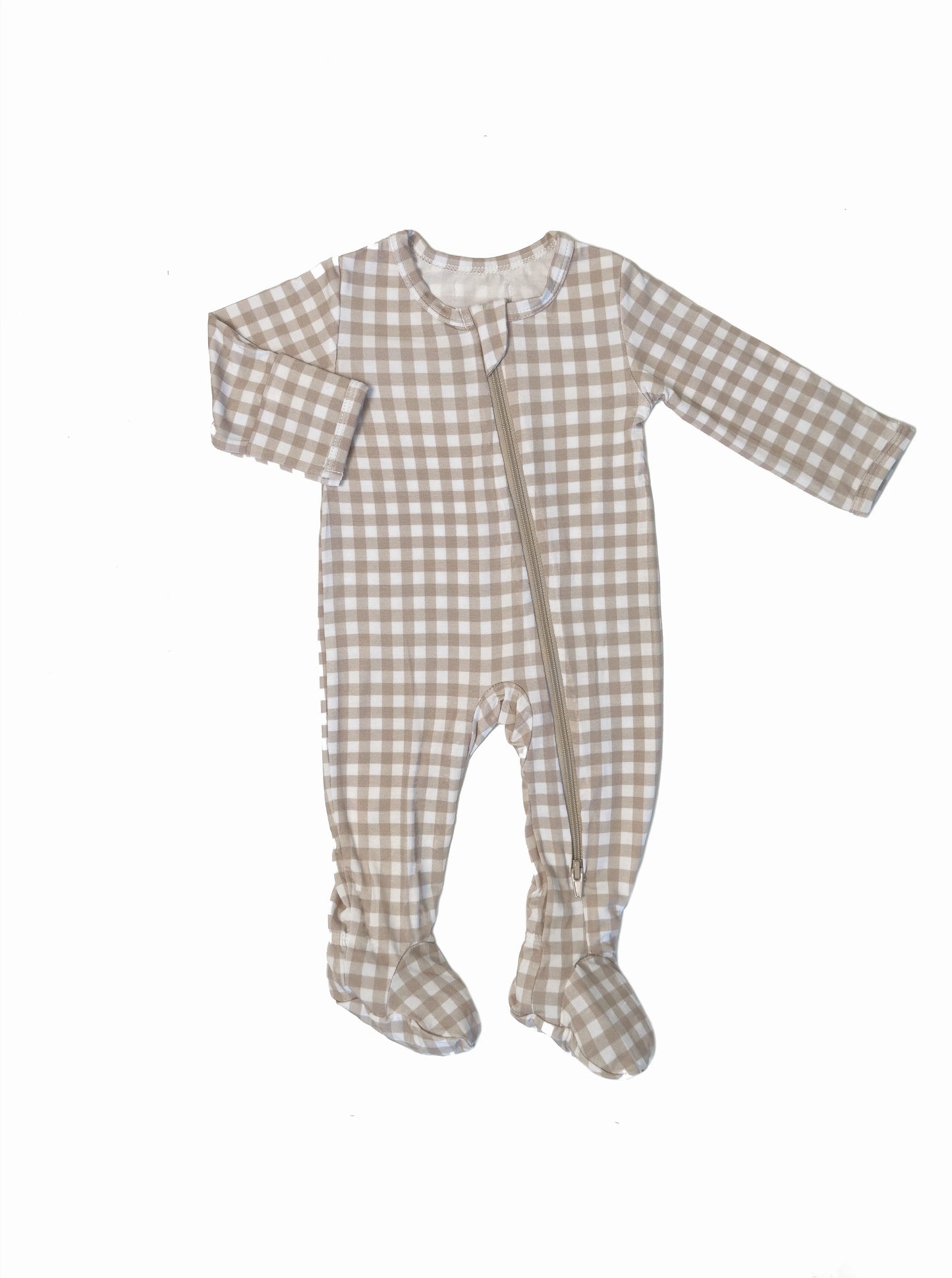 Taupe Gingham Pajamas