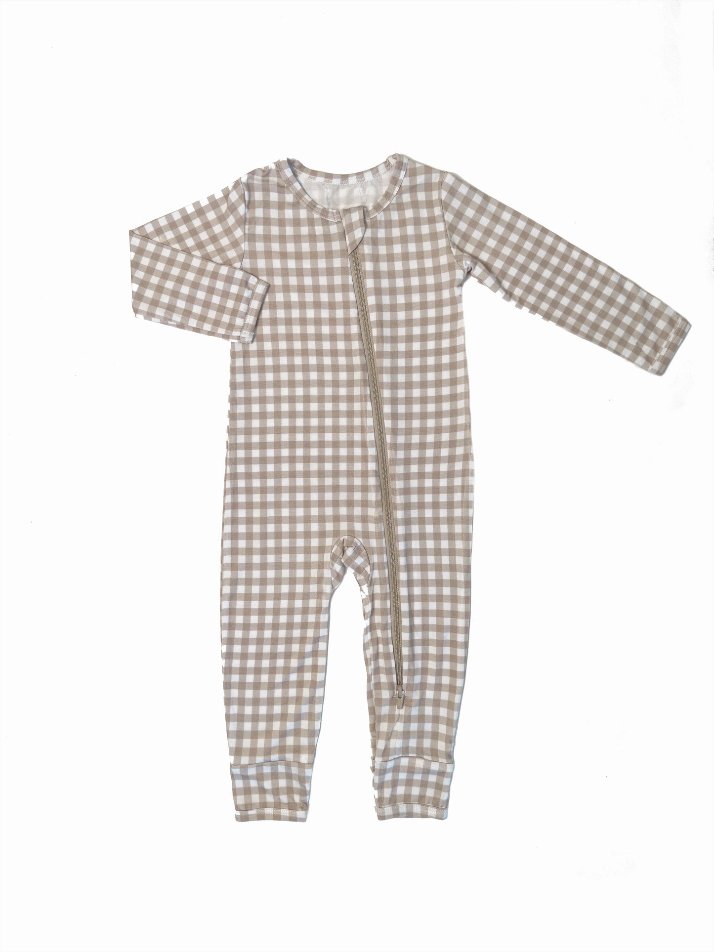 Taupe Gingham Pajamas