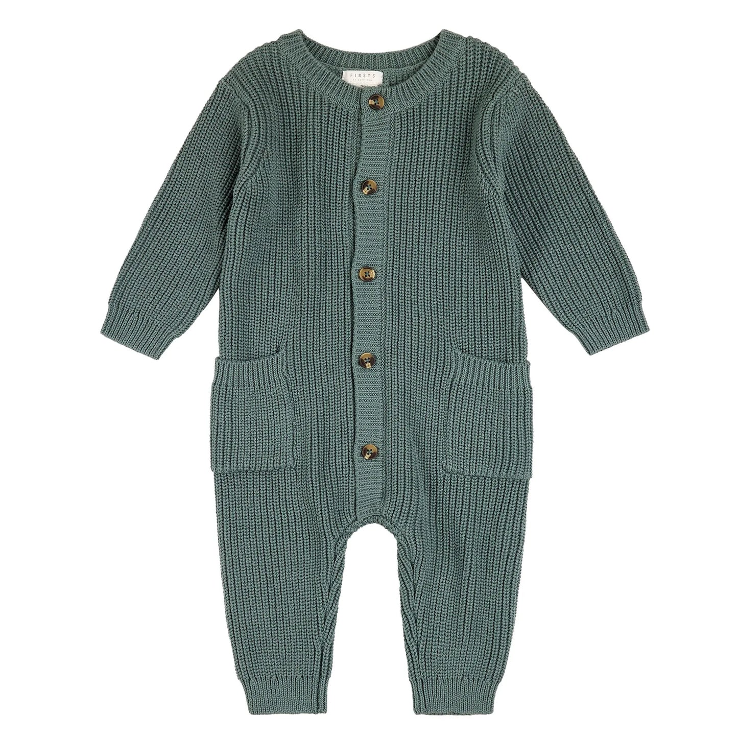 Dark Teal Pointelle Knit Playsuit