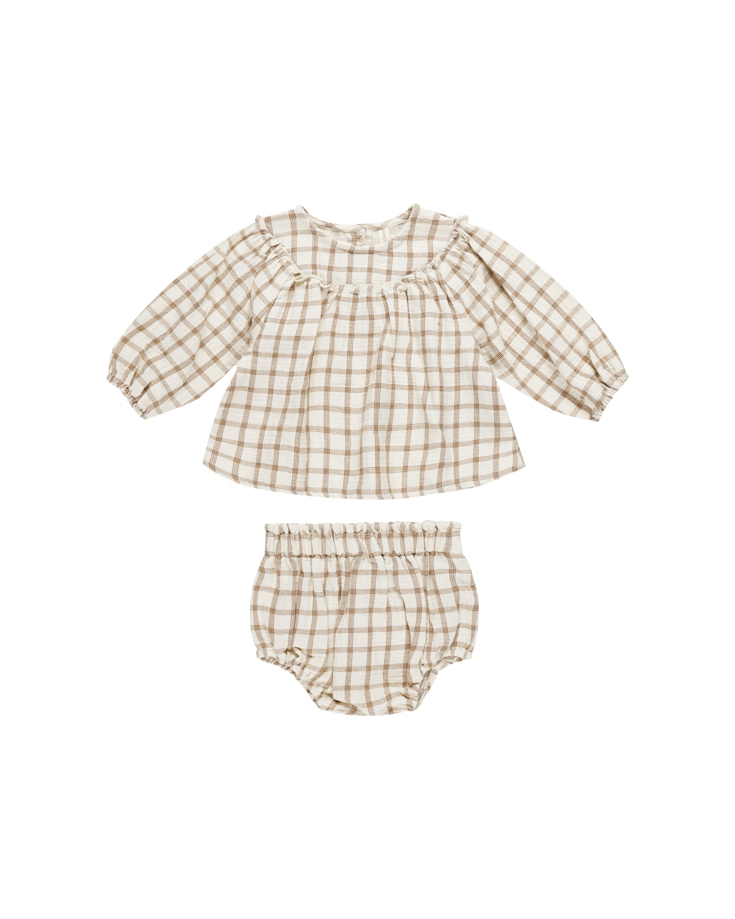 Mia Top + Bloomer Set Cinnamon Plaid