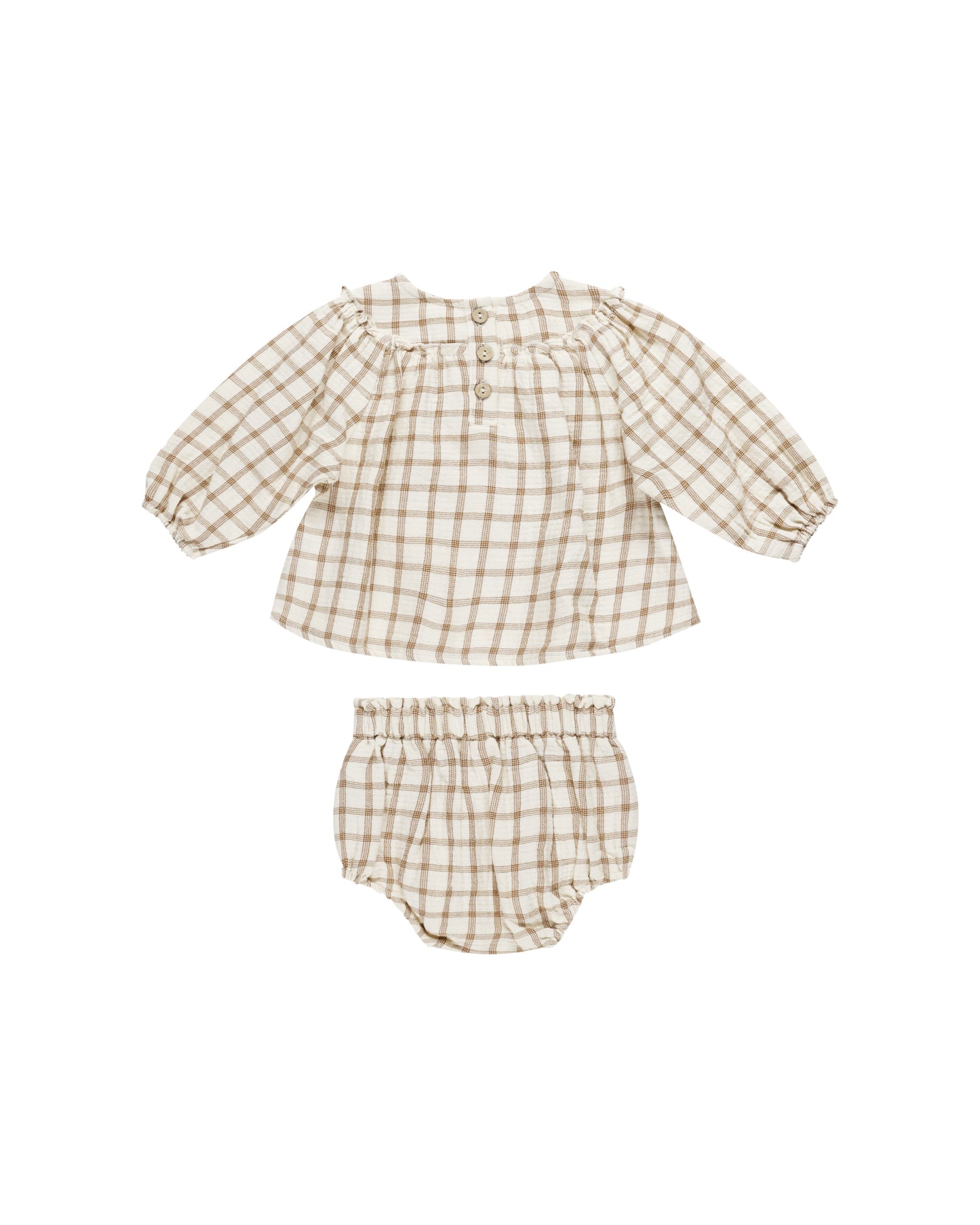 Mia Top + Bloomer Set Cinnamon Plaid