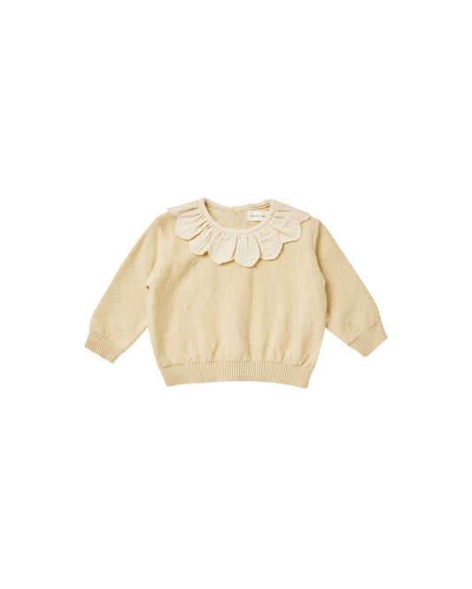petal knit sweater || lemon