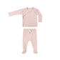 Wrap Top + Footed Pant Set || Rose- Newborn