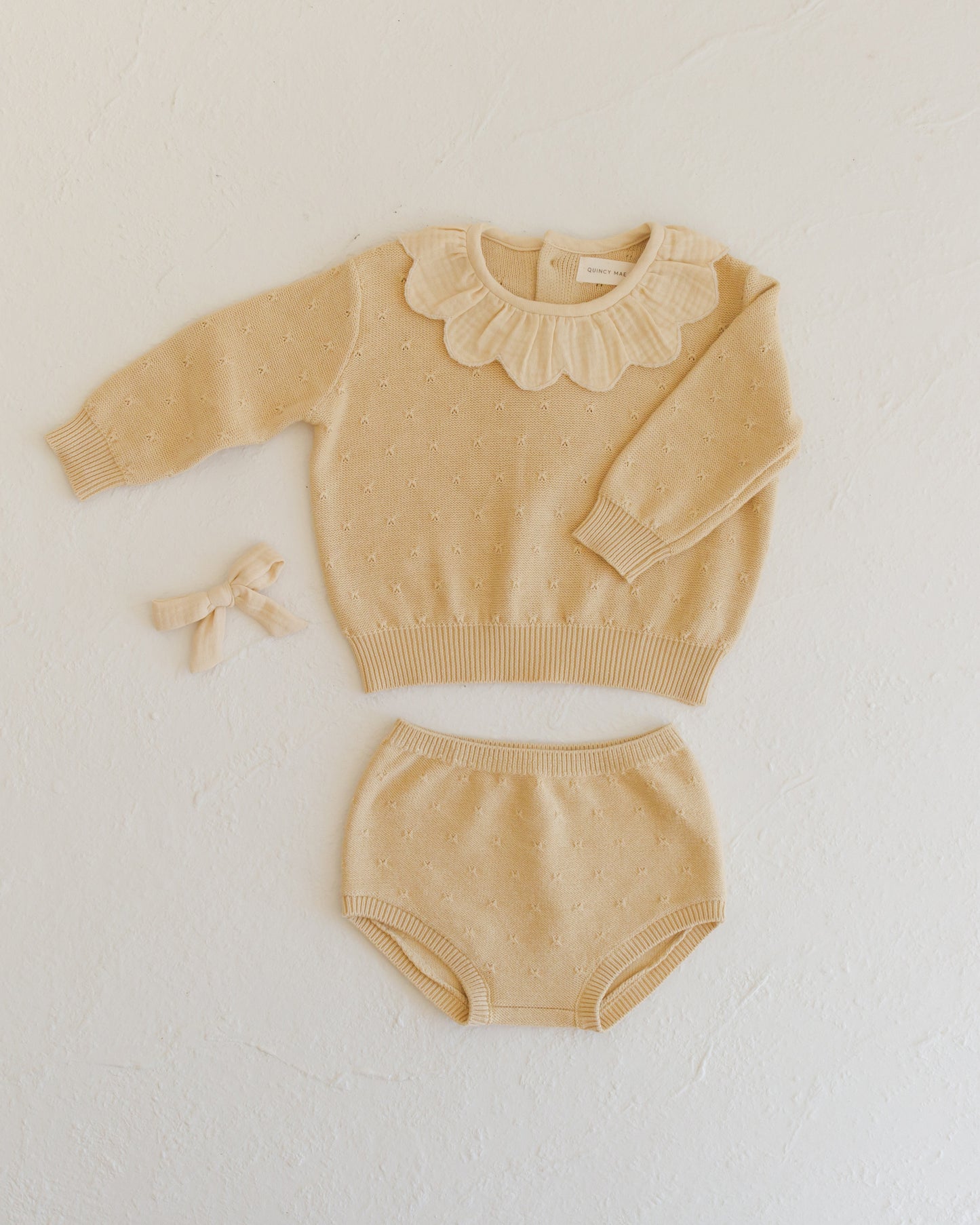 petal knit sweater || lemon