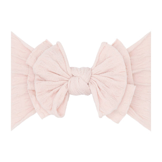 Baby Bling® Waffle FAB® textured soft nylon bow headband: Rose Bud
