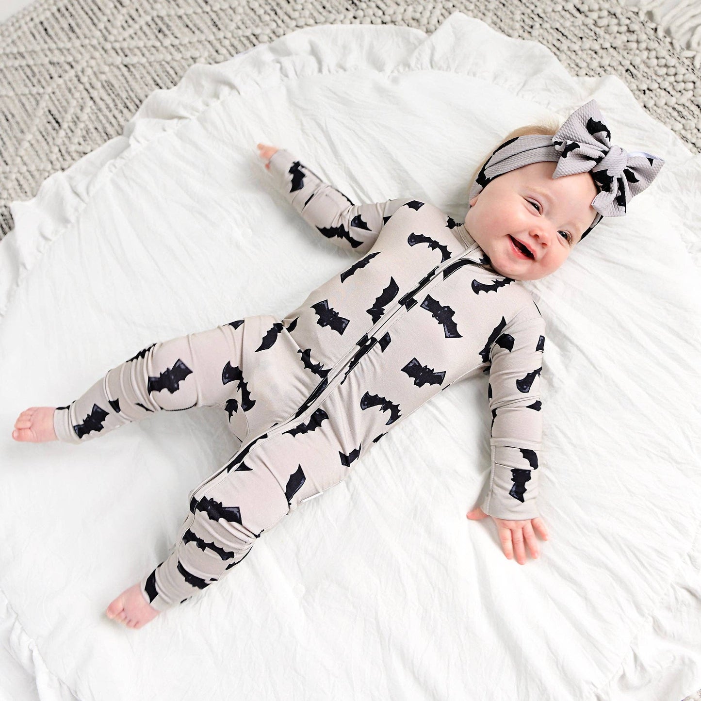 Vlad Gray Bats ZIP Bamboo Halloween Sleepies