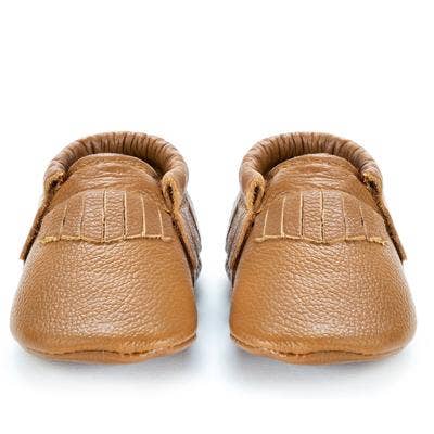 Baby Moccasins - Genuine Leather Baby Shoes (Classic Brown)