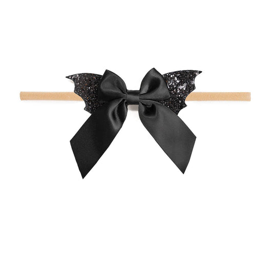 Glitter Bat Halloween Coquette Bow Baby Headband - Hair Bows