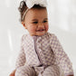 Footie Romper: Lavender Cloud Checkered