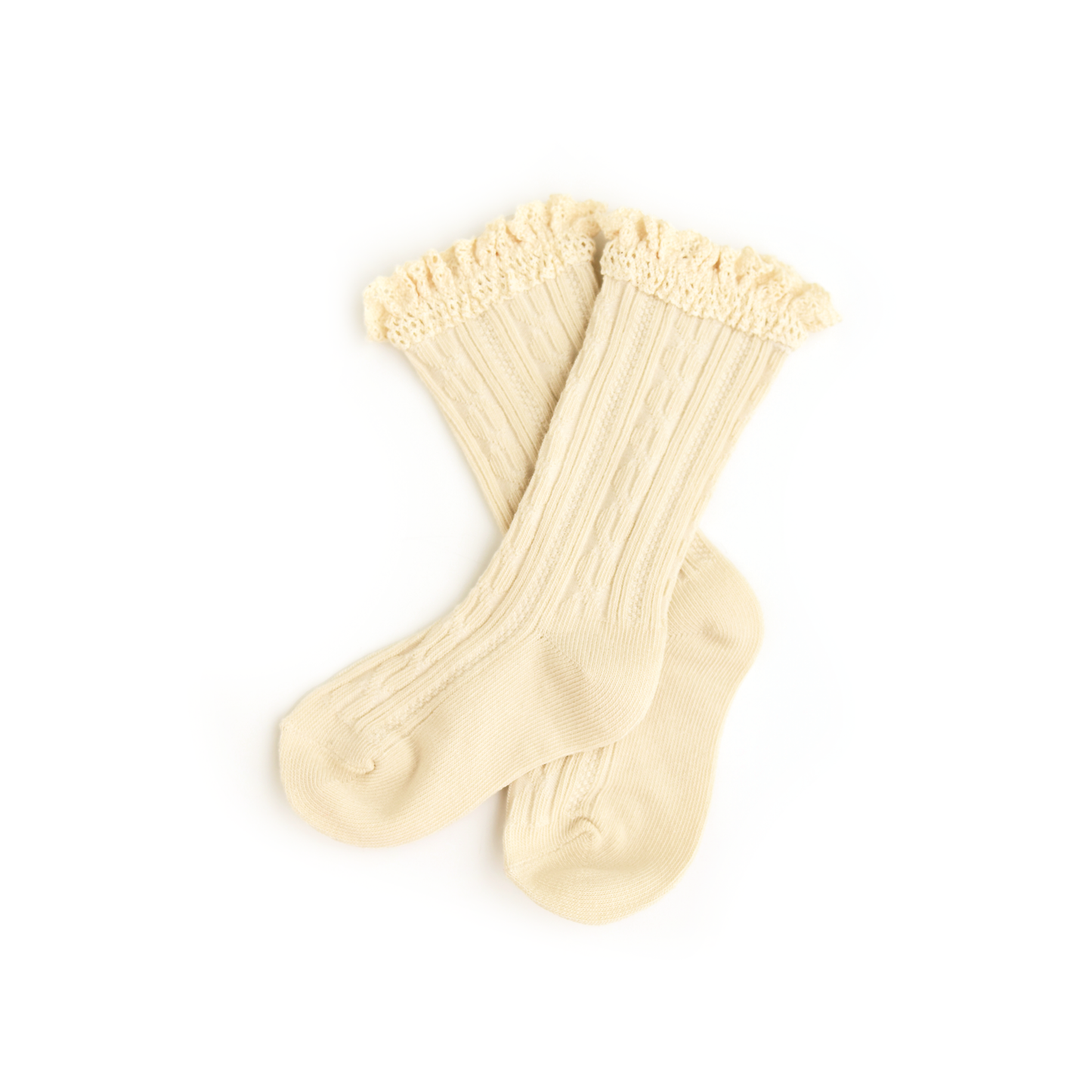 Cream LACE SOCKS: 1.5yr-3yr (shoe size 6-9)