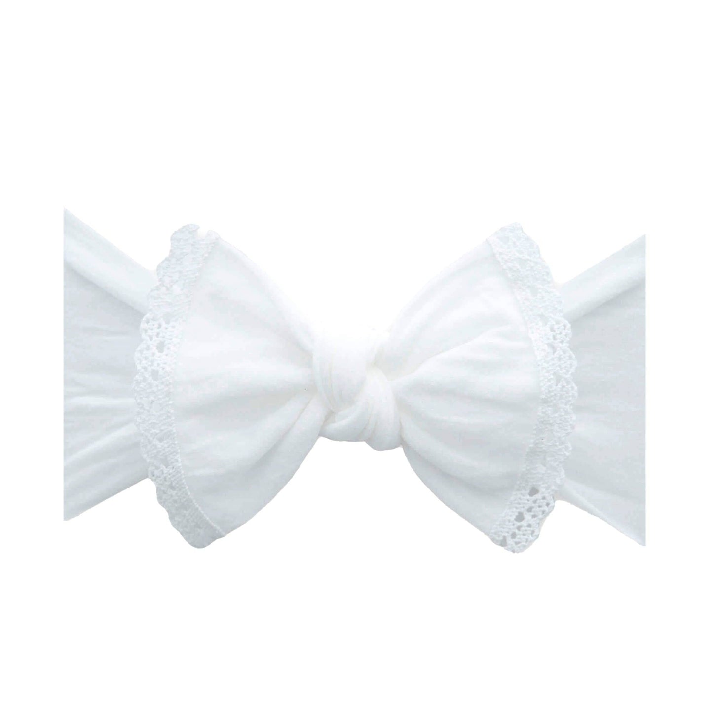 Baby Bling® Trimmed Classic Knot headband: white lace