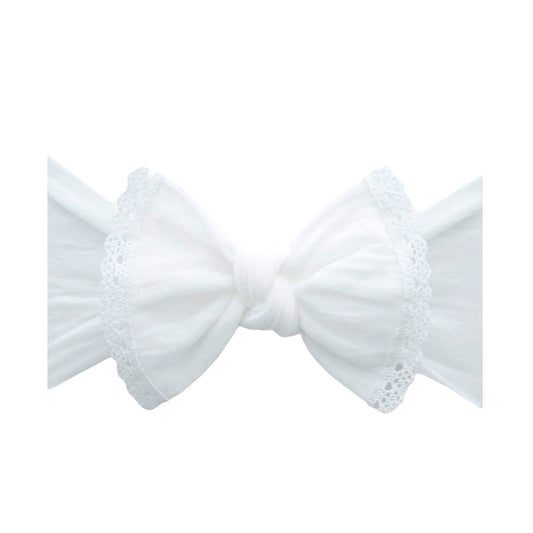 Baby Bling® Trimmed Classic Knot headband: white lace