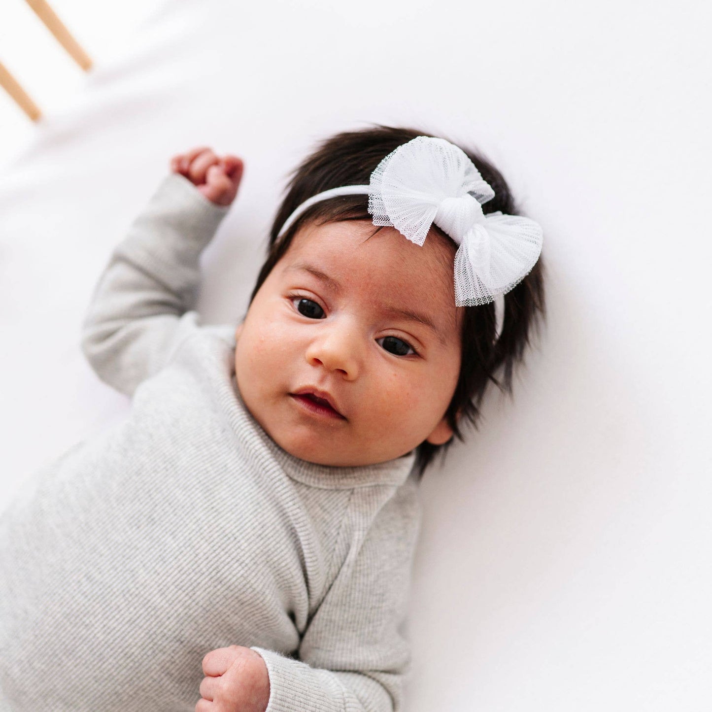 Baby Bling® Tulle Baby FAB® Skinny soft tulle bow headband: Pleated Black